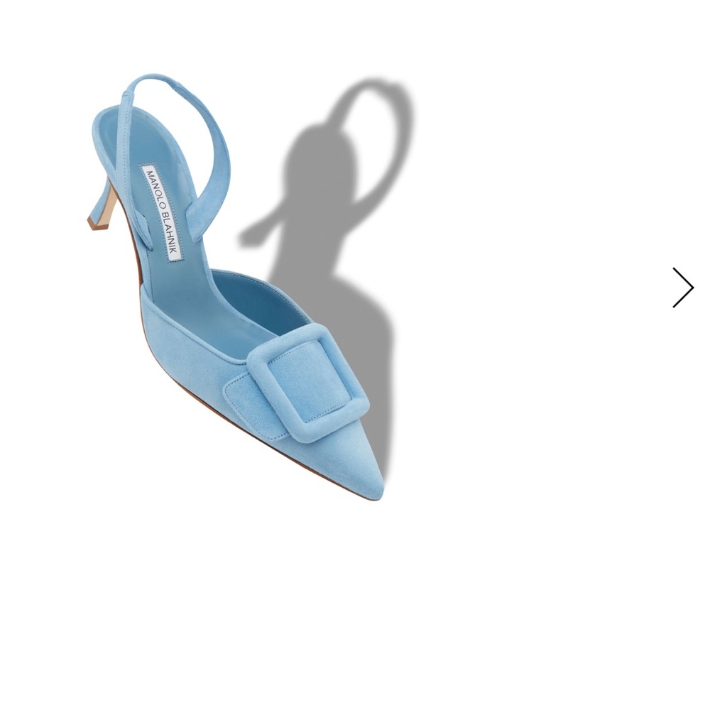 Manolo Maysli light blue heels